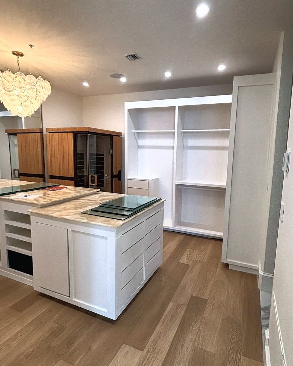 Closet built-ins painted bright white